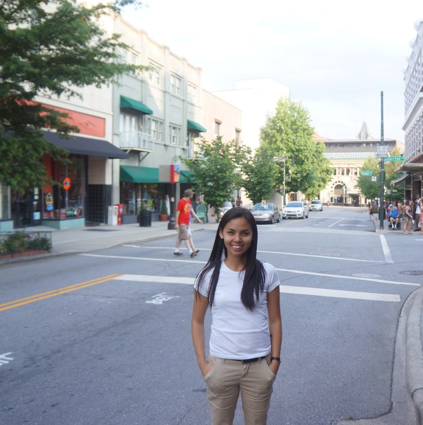 Standing in the middle of one of downtown Asheville's hippie streets. Standing in the middle of one of downtown Asheville's hippie streets.