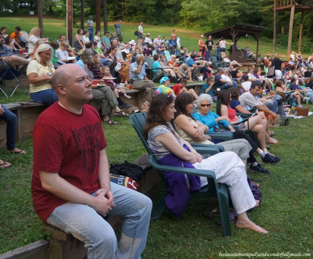 Much Ado About Nothing, a play under the stars in an open outdoor theatre in Asheville, North Carolina. Much Ado About Nothing, a play under the stars in an open outdoor theatre in Asheville, North Carolina.