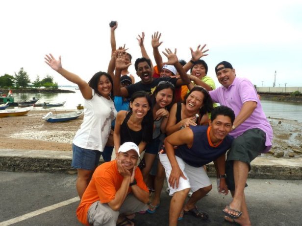 With friends enjoying Port Dickson in Negeri Sembilan, Malaysia.