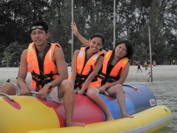 With friends enjoying Port Dickson in Negeri Sembilan, Malaysia.