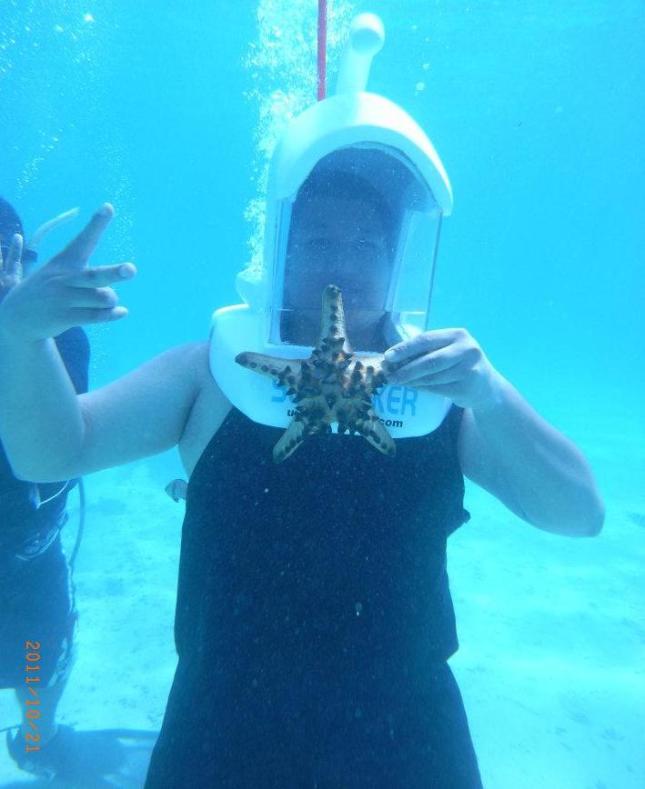 Carlo during his Underwater Adventure (Seawalk), Panglao, Bohol, Philippines