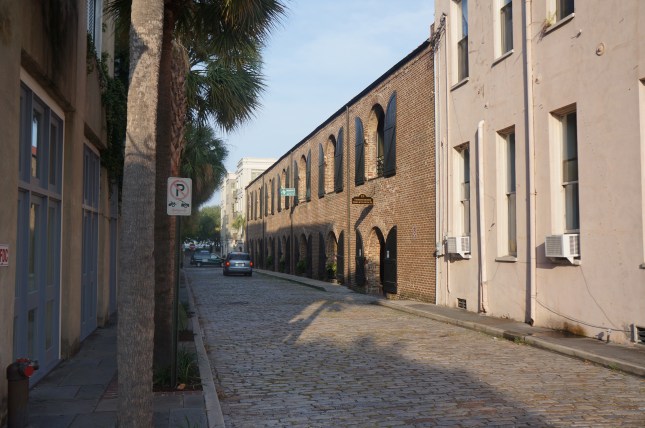Cobbled-stone street in Charleston, South Carolina. Cobbled-stone street in Charleston, South Carolina.