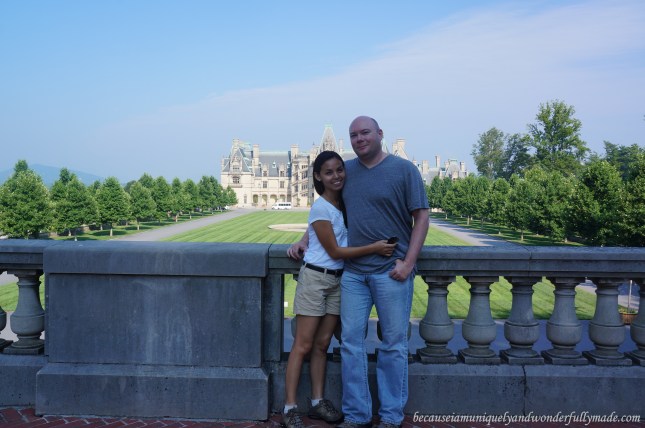 Hubby and I in front of the grandiose Biltmore House at the Biltmore Estate in Asheville, North Carolina. Hubby and I in front of the grandiose Biltmore House at the Biltmore Estate in Asheville, North Carolina.