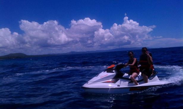 jet ski ride at Dumaluan Beach Resort, Panglao, Bohol, Philippines