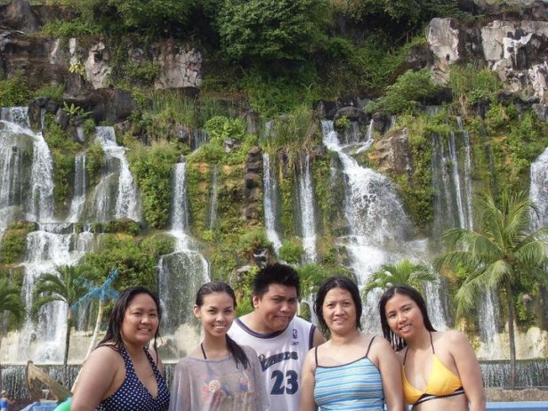 The man-made waterfall at Sunway Lagoon in Petaling Jaya, Malaysia.