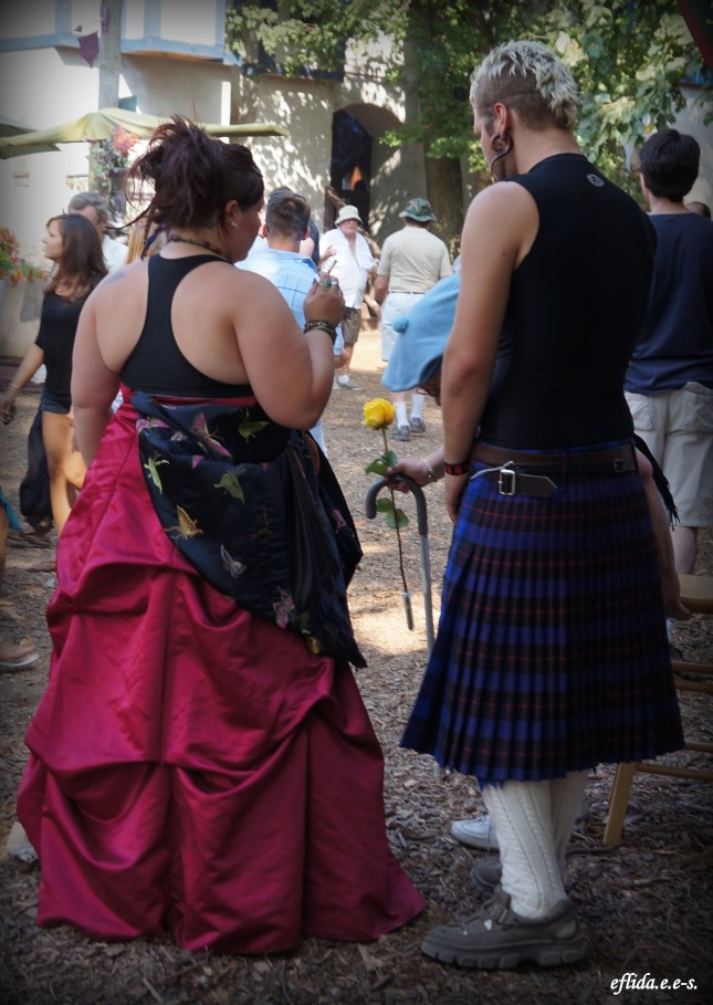 A couple enjoying Michigan Renaissance Faire.