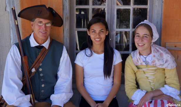 With an actor and an actress at Fort Michilimackinac, Michigan.