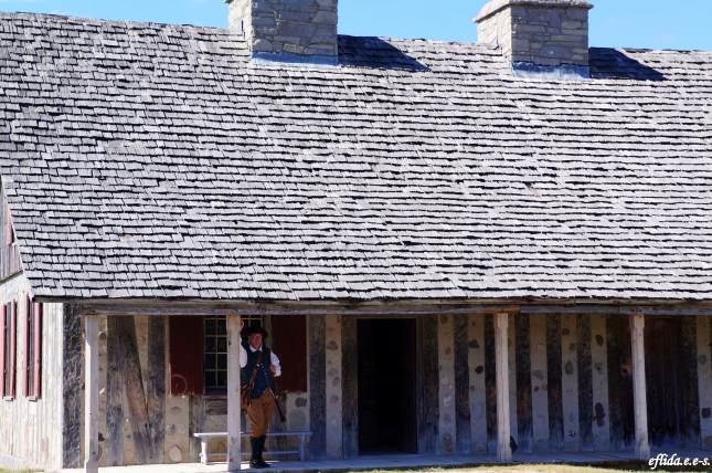 One of the residences inside Fort Michilimackinac, Michigan.