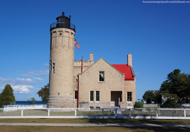 Old Mackinac Point Lighthouse at Fort Michilimackinac, Michigan.