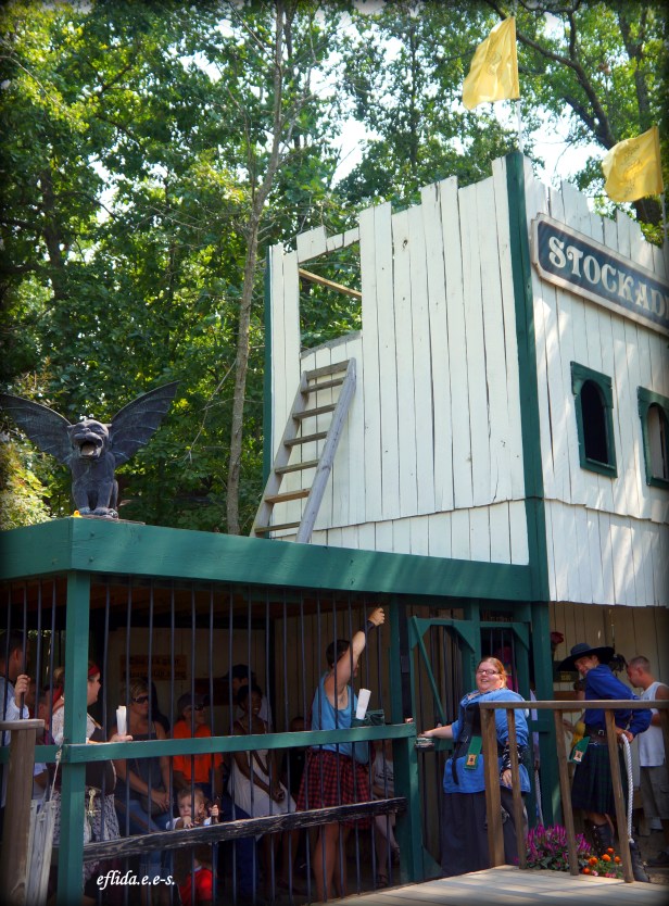 The prison at Michigan Renaissance Faire where the only allowed bail is to sing or dance. The prison at Michigan Renaissance Faire where the only allowed bail is to sing or dance.