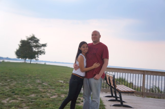 Hubby and I in Tawas City Gateway Park with Lake Huron as our background. Hubby and I in Tawas City Gateway Park with Lake Huron as our background.