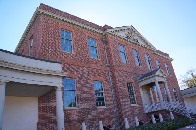 Closer view of Tryon Palace in New Bern, North Carolina.