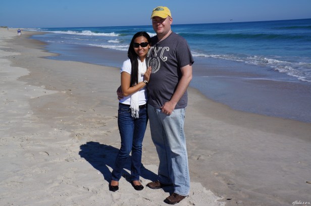 Hubby and I at Cape Lookout with the Atlantic Ocean as our background.