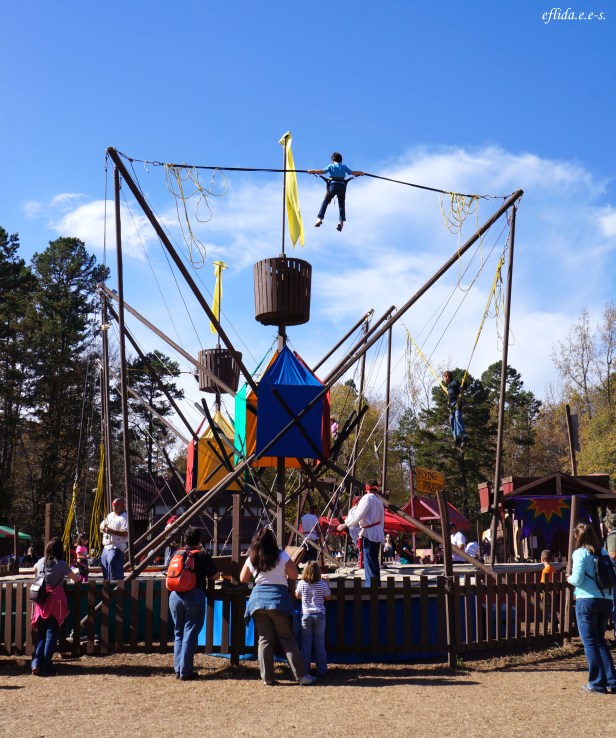 Stationary bungee jump at Carolina Renaissance Faire 2012 in Charlotte, North Carolina.