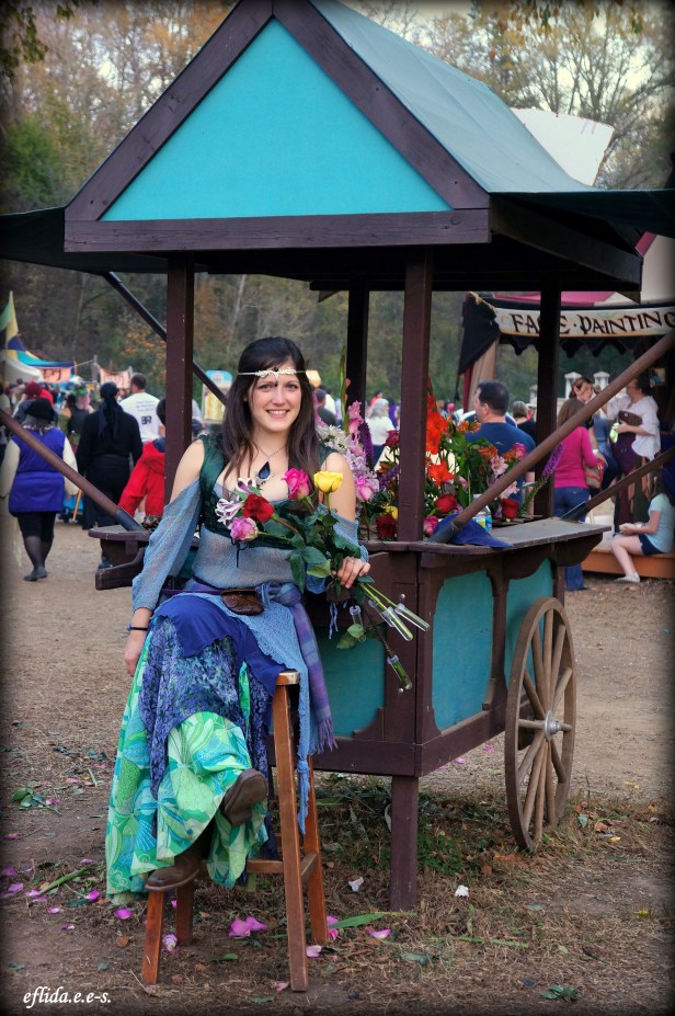 Flower lady at Carolina Renaissance Faire 2012 in Charlotte, North Carolina. Flower lady at Carolina Renaissance Faire 2012 in Charlotte, North Carolina.