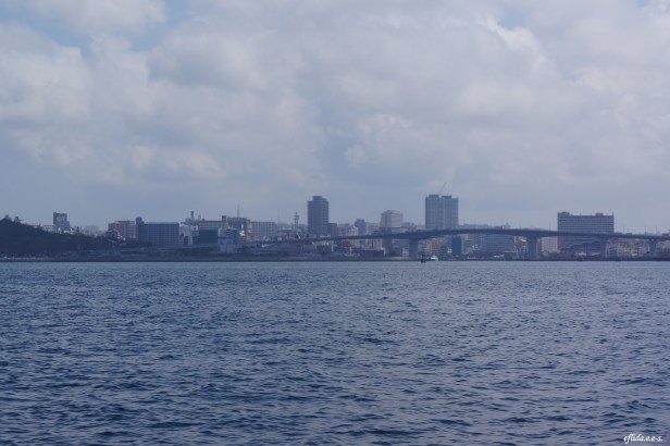 A view of Naha City, Okinawa from our boat during the whale watching tour.