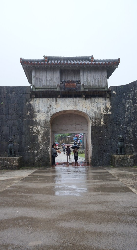 The Kankaimon gate at Shuri Castle in Naha City, Okinawa, Japan.