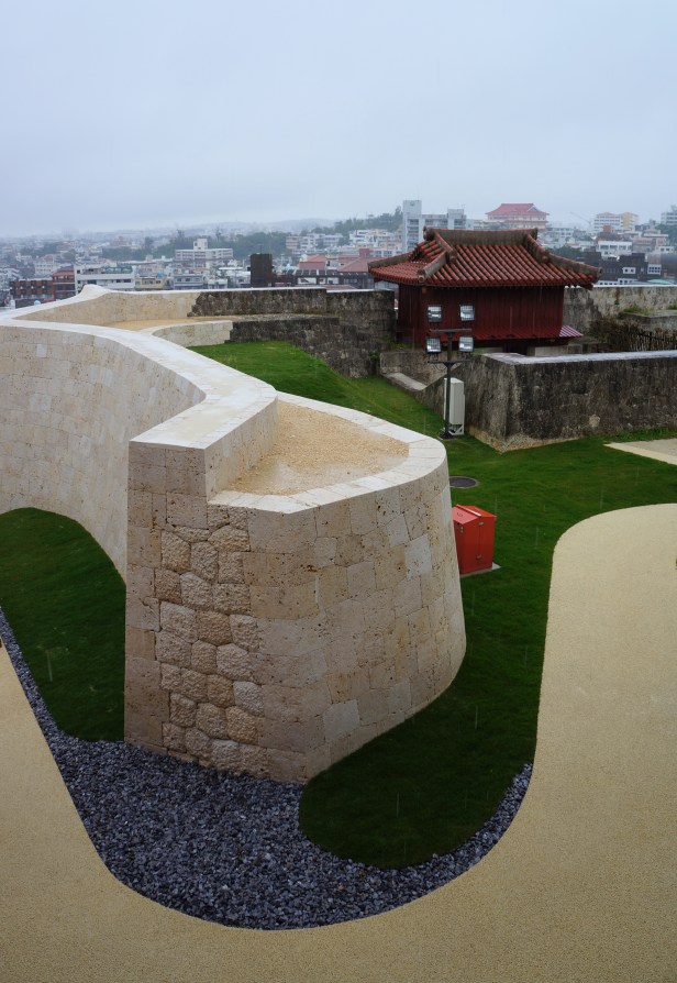 The walls at Shuri Castle in Naha City, Okinawa, Japan.