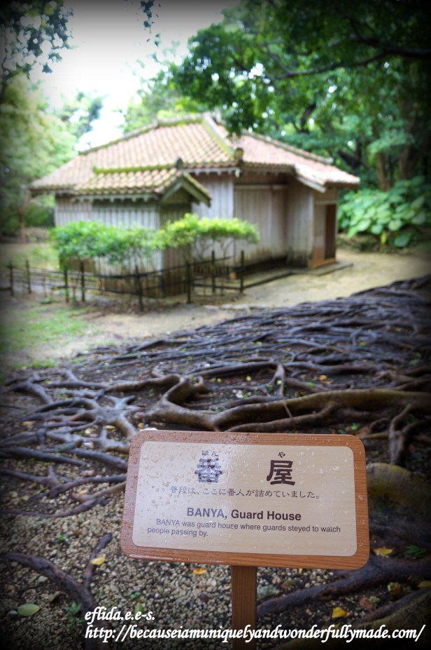 The Banya or the Guard House at Shikinaen in Okinawa, Japan where guards stayed to watch people passing by.