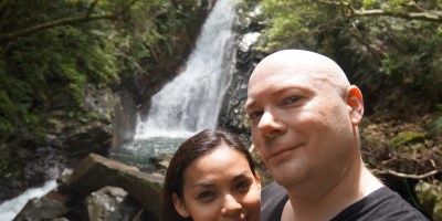 Hubby and I feeling accomplished witnessing the beauty of the Hiji Falls in the northern part of Okinawa, Japan.