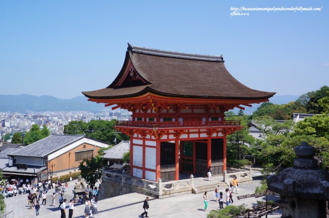 The Deva Gate at Kiyomizu-dera Temple overlooking the city of Kyoto, Japan. The Deva Gate at Kiyomizu-dera Temple overlooking the city of Kyoto, Japan.