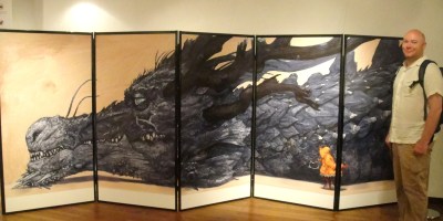 A giant panel featuring Katsuya Terada’s illustration.