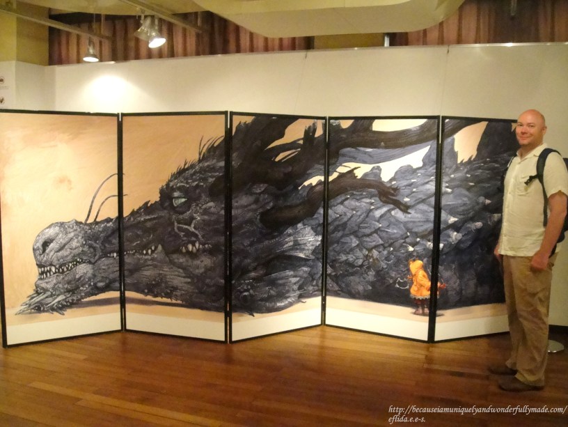 A giant panel featuring Katsuya Terada’s illustration.