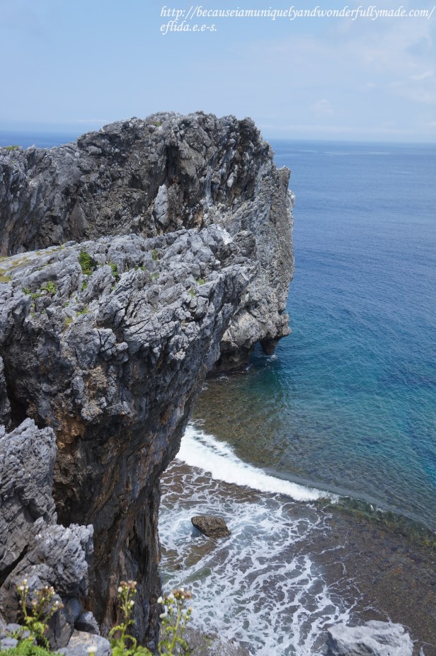 A breathtaking view of the Pacific Ocean looking out on the east cliff side of Cape Hedo in Okinawa, Japan. 