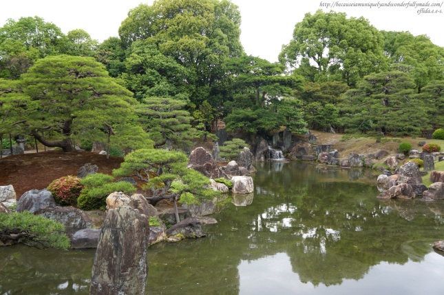 The "central paradise" garden at Nijo Castle in Kyoto, Japan.