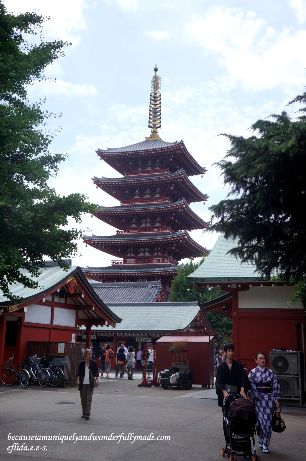 The Five-story Pagoda at Senso-ji Temple in Tokyo, Japan. The Five-story Pagoda at Senso-ji Temple in Tokyo, Japan.