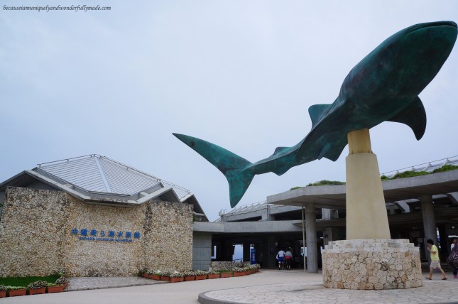 A giant statue of a whale shark greets visitors on the fourth floor of Churaumi Aquarium in Motobu District in Okinawa, Japan.