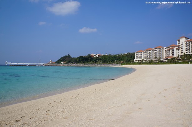 The beautiful beach line at Busena Marine Park ブセナ海中公園 in Nago City, Okinawa, Japan. 