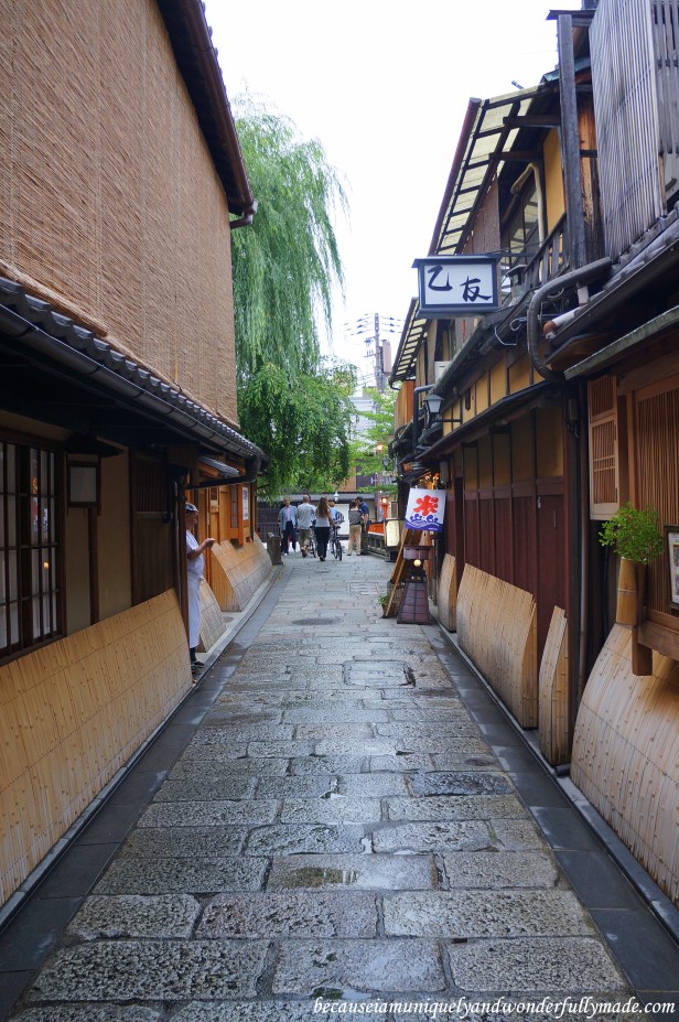 The famous Shinabashidori (新橋通) in Gion District in Kyoto, Japan.