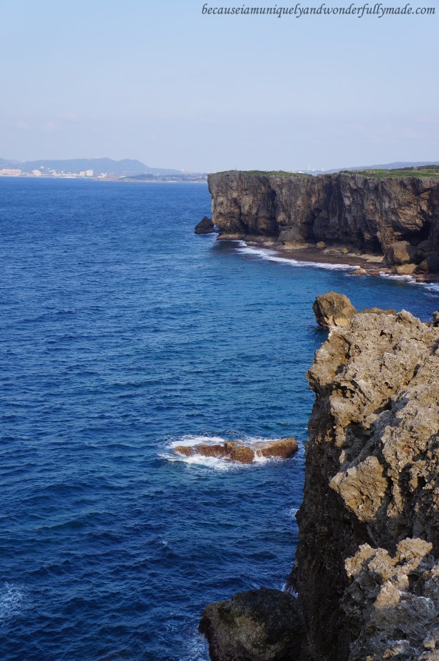 The picturesque cliff at Cape Zanpa in Yomitan, Okinawa, Japan.