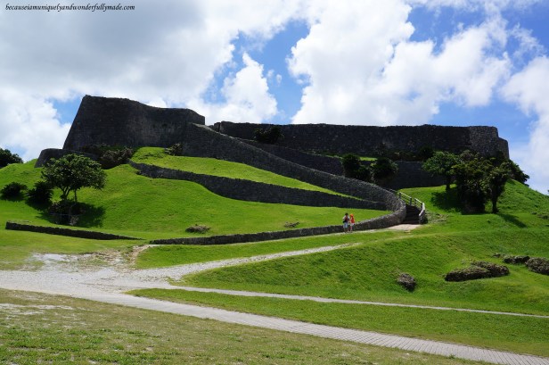 Katsuren Castle 勝連城 (Katsuren-gusuku) is a UNESCO World Heritage Site in Okinawa 沖縄県 designated in 2000. It is also one of the nine Gusuku Sites and Related Properties of the Kingdom of Ryukyu and a Designated Historical Monument (史跡 Shiseki) by the Japanese Agency for Cultural Affairs in 1972.
