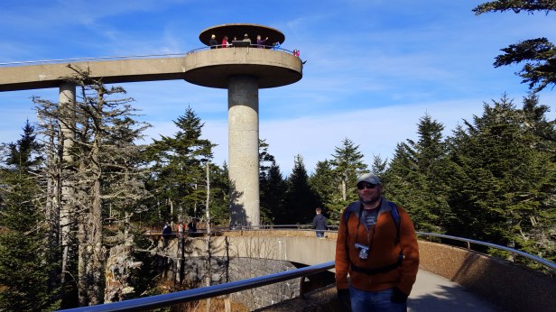 At 6,643 feet, Clingmans Dome is the highest point in the Great Smoky Mountains National Park.