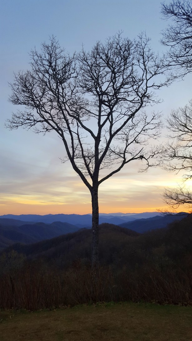 The Great Smoky Mountain National Park at dusk.
