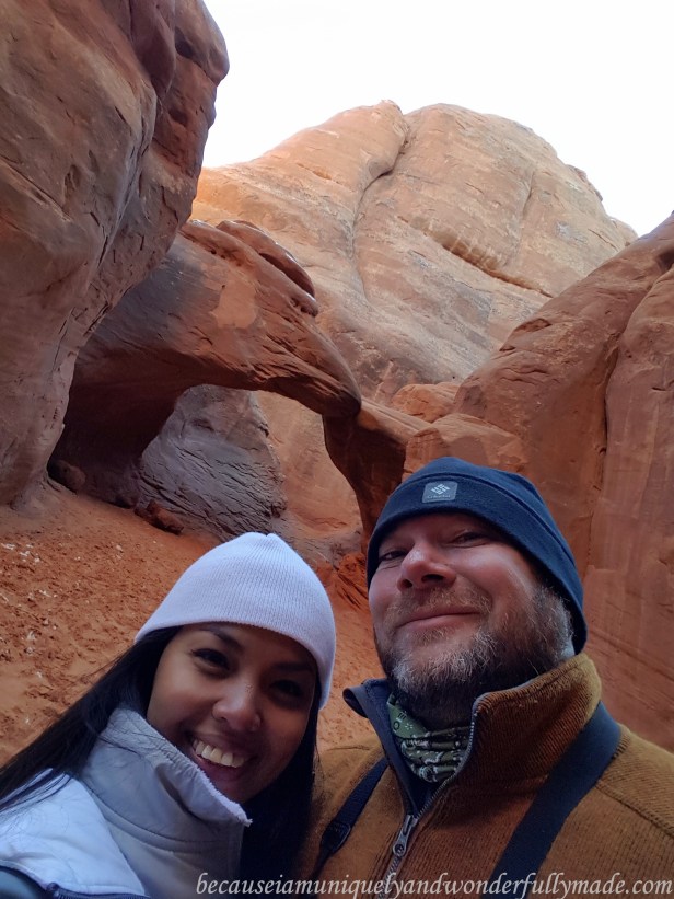 The Sand Dune Arch at Arches National Park in Utah.