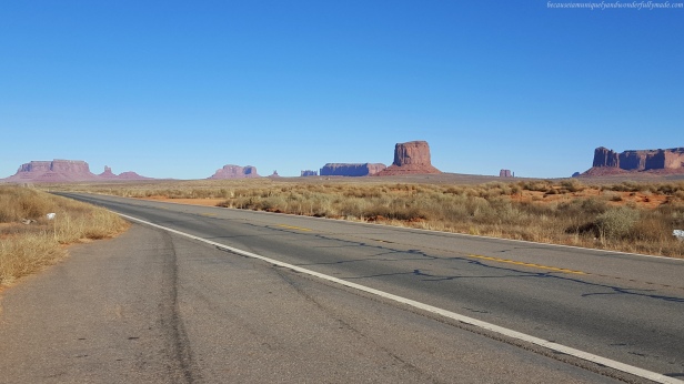 Leaving Monument Valley to head to Zion National Park in Springdale, Utah.