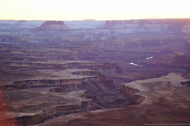Canyonlands National Park in sunset as viewed from Green River Overlook.