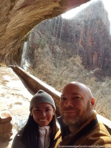 The Weeping Rock at Zion National Park is famous for the streams of water due to a constant water flow from the canyons above.