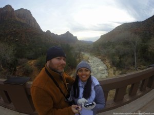 Waiting for sunset at Canyon Junction Bridge at Zion National Park in Springdale, Utah.