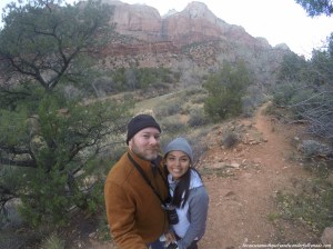The Pa'rus trail at Zion National Park in Springdale, Utah is easy and quiet. The trail runs alongside the Virgin River.