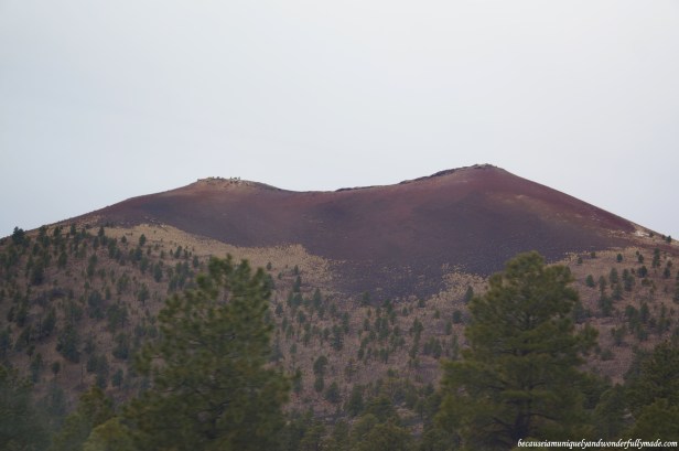 A closer view of Sunset Crater Volcano in Flagstaff, Arizona.