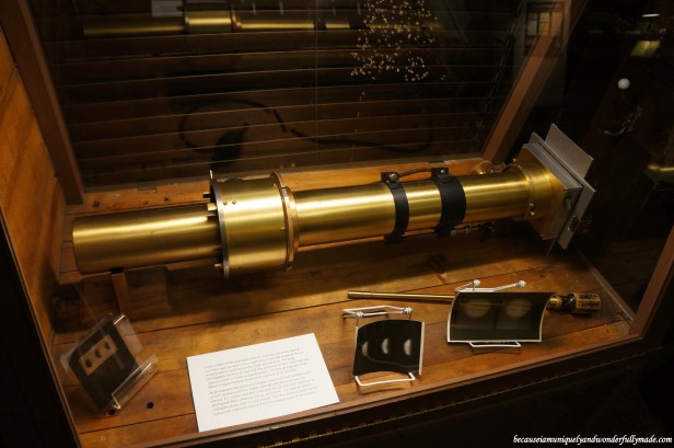 One of the displays at the Rotunda Library in Lowell Observatory is the camera used on the 24-inch Clark telescope to photograph Mars, Mercury, Venus and Jupiter.