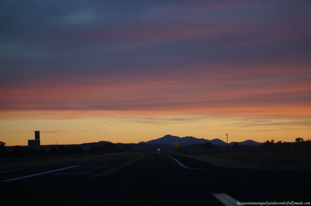 One glorious sunset during our drive from Grand Canyon to Las Vegas.