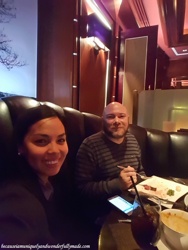 Dinner inside the Luxor Hotel in Las Vegas.