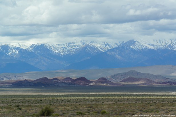 Snow-capped Sierras.
