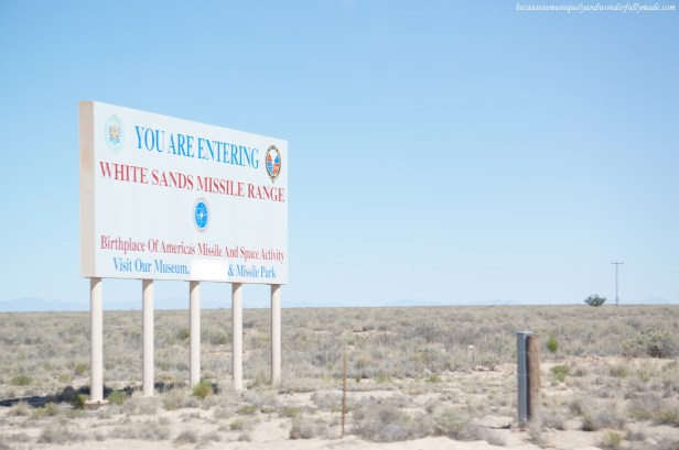 The White Sands National Park is within the White Sands Missile Range.